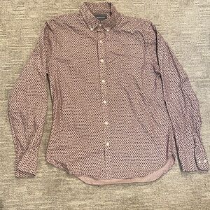 Bonobos Men's Casual Button Down Shirt - Black and Pink